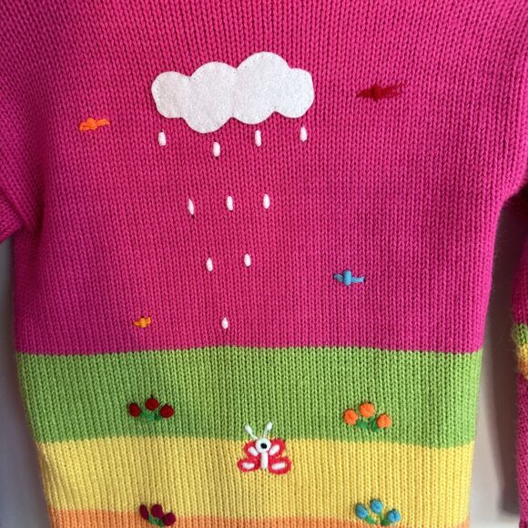 Roseberry Mi Chompita Peruvian Toddler Hooded Full Zip Sweater Hand Embroidered - Picture 8 of 10